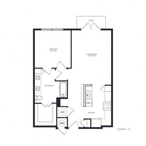 The Storey Apartment Homes in Dallas, Texas One Bedroom Floor Plan